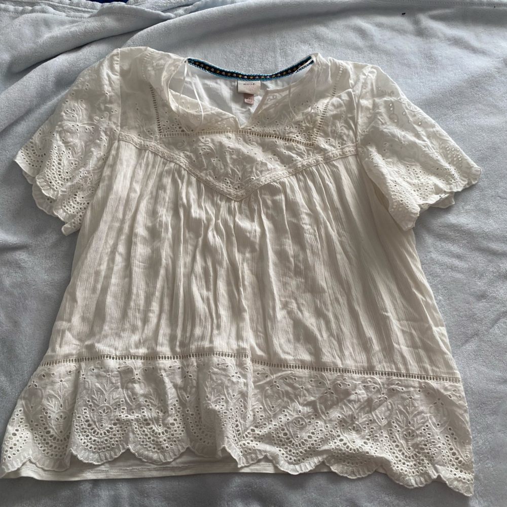 Knox Rose women’s blouse. Color white. Size XXL
